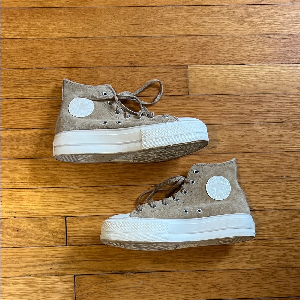 Converse Velvet High Top Platform Sneakers